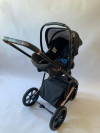 Коляска Прогулочная с автолюлькой Kidilo E80 black (черный), рама бронза+черный