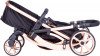 Коляска-трансформер Luxmom (Aimile) 608 2 в 1 с сумкой черный з/р зол/колеса