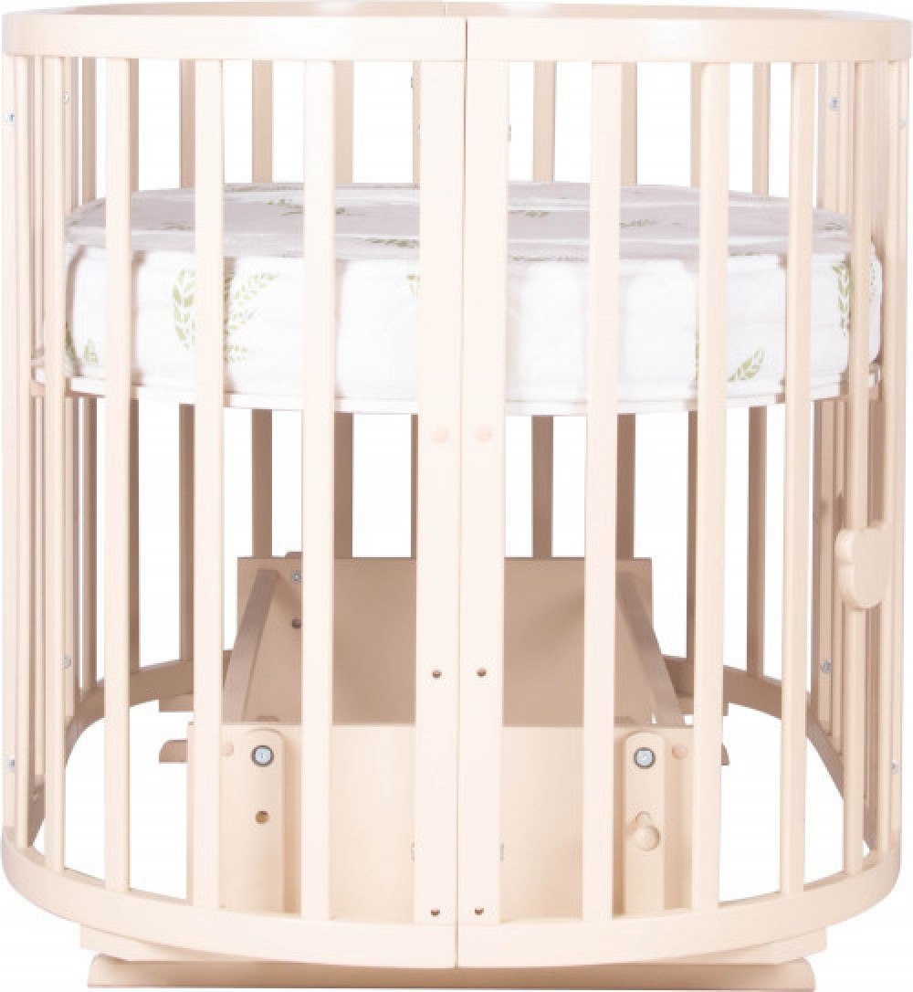 Кроватка-трансформер Лель Декор 17 в 1 с маятником 125*75 (овал) и 75*75 (круг) слон.кость