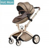 Коляска 2 в 1 Hot Mom Gucci Матрас Серый
