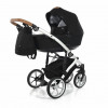 Коляска 2 в 1 JUNAMA DIAMOND SPACE JS-04 (черный/ белая рама)