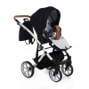 Коляска 2 в 1 JUNAMA DIAMOND SPACE JS-04 (черный/ белая рама)