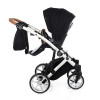 Коляска 2 в 1 JUNAMA DIAMOND SPACE JS-04 (черный/ белая рама)
