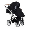 Коляска 2 в 1 JUNAMA DIAMOND SPACE JS-04 (черный/ белая рама)