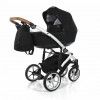 Коляска 2 в 1 JUNAMA DIAMOND SPACE JS-04 (черный/ белая рама)
