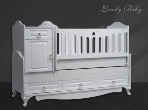 Кроватка-трансформер Lovely baby Lotos 170*60 и 120*60 белый - фото 1