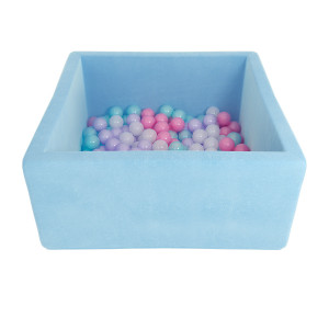 Сухой бассейн Farfello Romana Airpool Box 90*90*40см голубой с серыми шариками