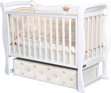 Кроватка Bellini Adriana Premium с обивкой и маятником белый