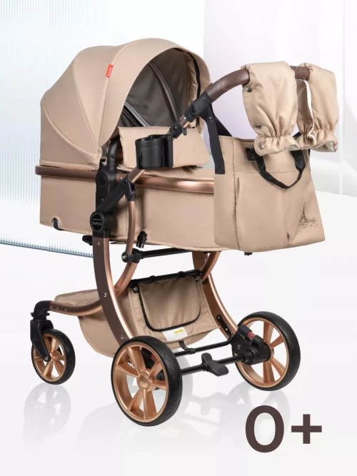 Коляска-трансформер Farfello Aimile Original New Gold 2 в 1 кремовый