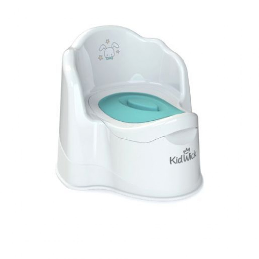 Горшок KidWick Королевский голубой-т.голубой/белый с белой крышкой