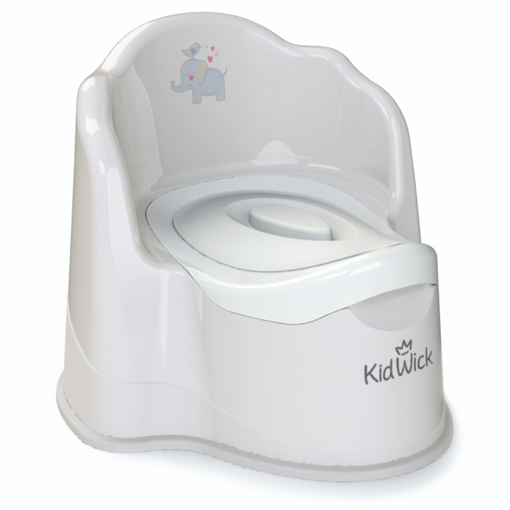 Горшок KidWick Королевский серый-т.серый/белый с белой крышкой