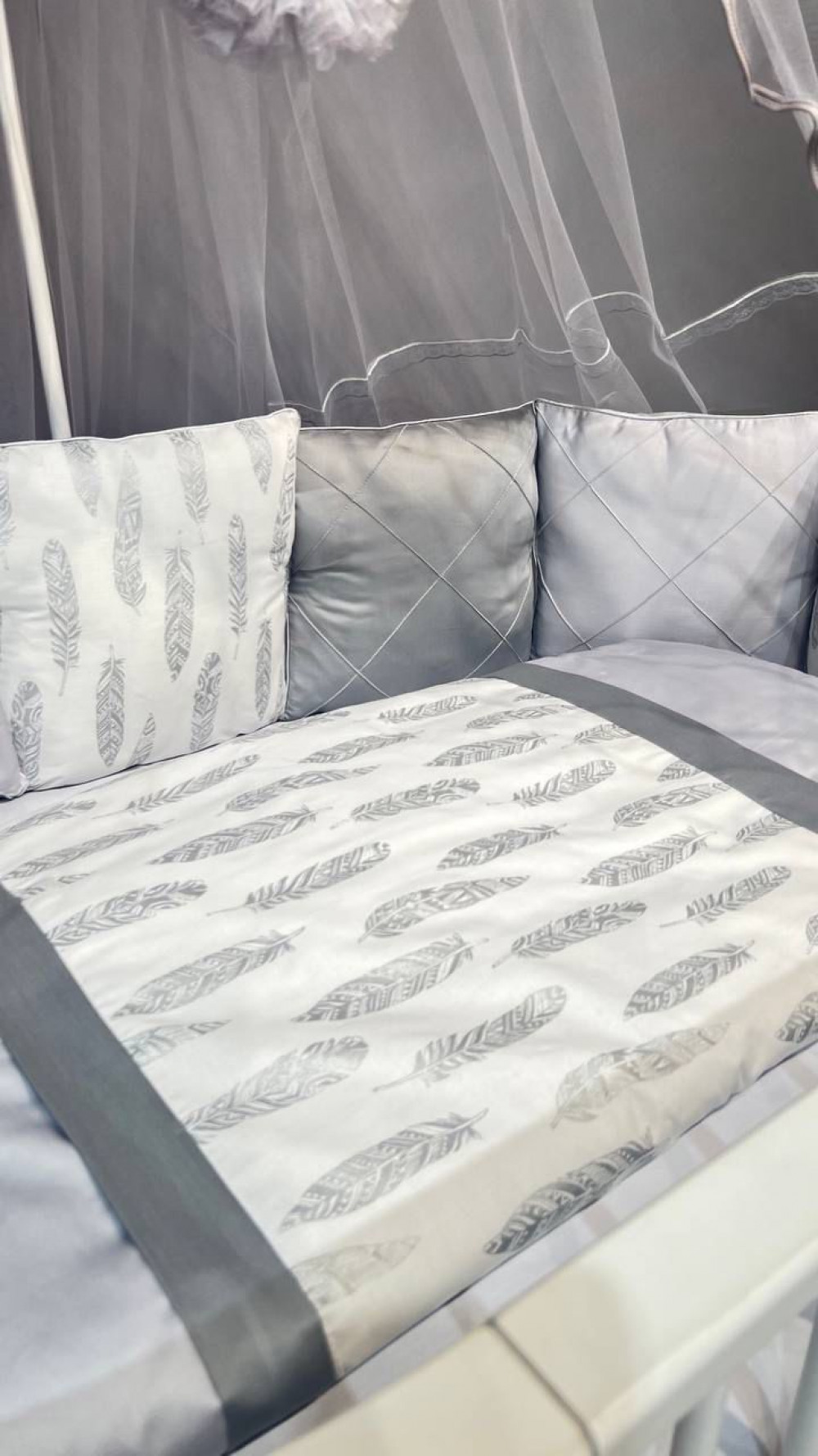 Постельное белье 128 серый лист