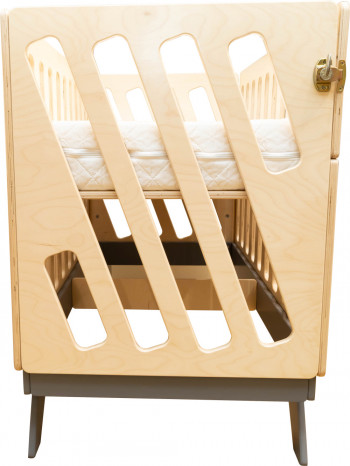 Кроватка Куби Милки с откидным бортиком серый 