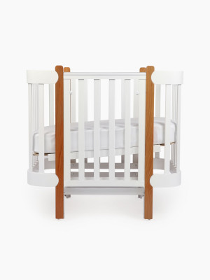 Кроватка-трансформер Happy Baby Mommy Lux 140*70 и 90*70 (закругленный) белый