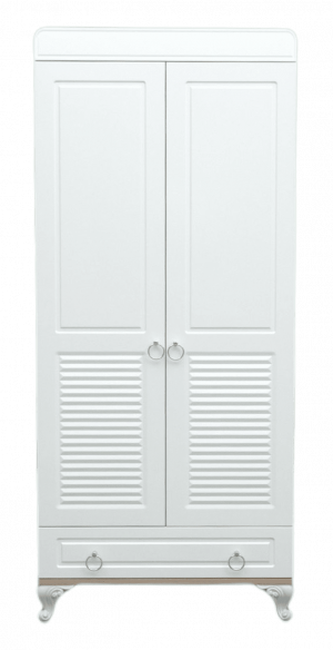 Шкаф Lovely baby ESLA 2-дверный белый/деревянная вставка