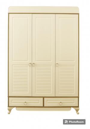 Шкаф Lovely baby ESLA 3-дверный крем/деревянная вставка