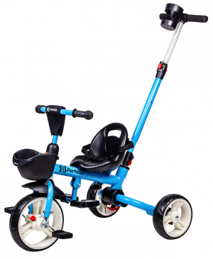 Детский трехколесный велосипед с родительской ручкой (2022) Farfello S-1601 (Синий S-1601)