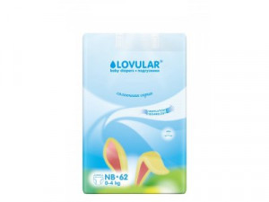 LOVULAR  Подгузники Солнечная серия   NB(1), 0-4кг, 62 шт(4штв кор) 9206