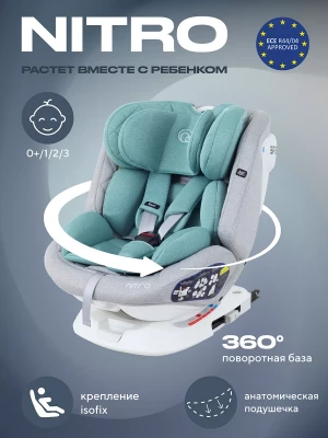 Автокресло Rant UB619 Nitro isofix 0/1/2/3 (0-36 кг) Grey/Mint 