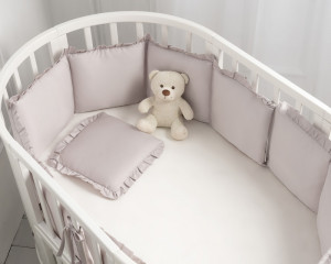 Защита для детской кроватки (бампер универсальный)"Lovely Dream" (Серый) т.м.Perina