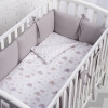 Защита для детской кроватки (бампер универсальный)Soft Cotton (Серо-лиловый) т.м.Perina