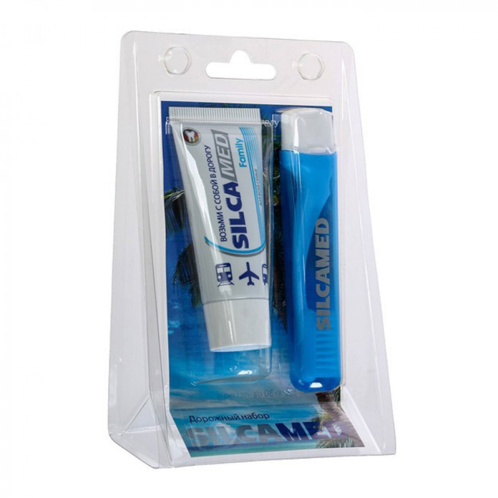 Дорожный набор Silcamed (зубная паста, 30г + зубная щётка)
