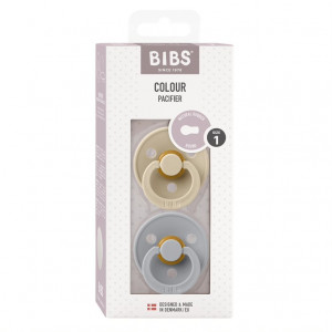 Набор пустышек латексных BIBS Colour: Vanilla/Cloud, 0-6 месяцев