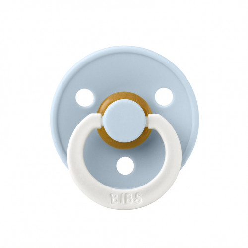 Пустышка латексная BIBS Colour Baby Blue Glow 0-6 месяцев - фото 1