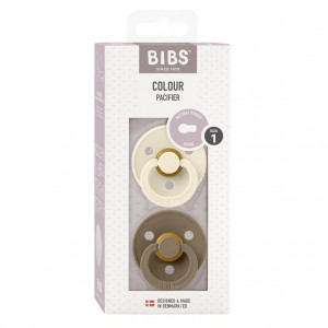 Набор пустышек латексных BIBS Colour: Dark Oak/Ivory, 0-6 месяцев