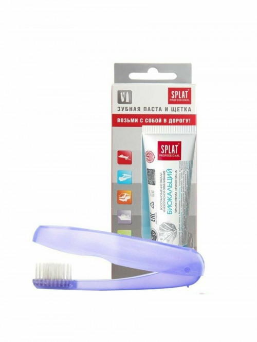 Дорожный набор Splat (Зубная паста «Биокальций»40 мл+Зубная щётка, микс)
