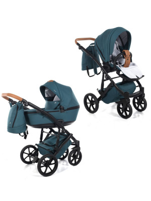 Коляска 2 в 1 JUNAMA DIAMOND SPACE JS-03 зеленый/черная рама