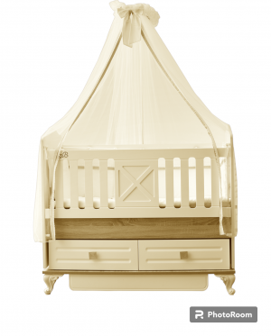 Кроватка Lovely baby Boni 120*60 крем деревянные вставки
