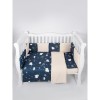 Комплект в кроватку 15 предметов (3+12 подушек-бортиков) AmaroBaby Galaxy, синий
