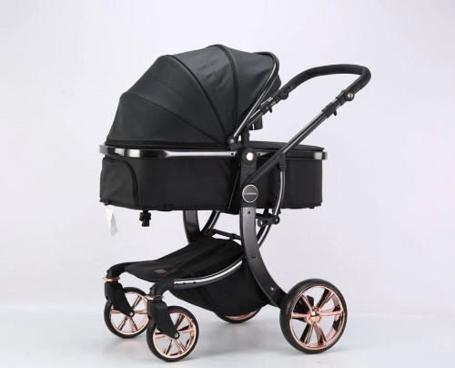 Коляска-трансформер Luxmom (Aimile) 608 2 в 1 эко кожа черный