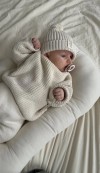 Свитер 12pelenok, вязаный оверсайз бежевый premium - 62-68