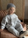 Свитшот 12pelenok oversize из петельчатого футера, серый меланж - 68-74