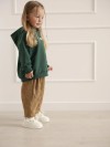 Брюки-бананы 12pelenok с защипами из фактурного денима, коричневый - 92-98