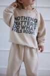 Свитшот 12pelenok оверсайз из петельчатого футера Nothing matters, бежевый 86