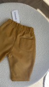 Брюки-бананы 12pelenok с защипами из вельвета, горчичный 80