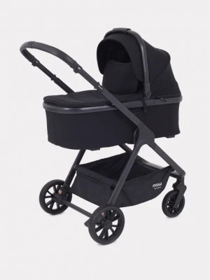 Коляска 2 в 1 MOWBaby Move MB402 + сумка Black (улуч.ткань)