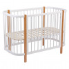 Кроватка Polini kids Simple 350 120*60 с маятником (закругленный) белый-бук