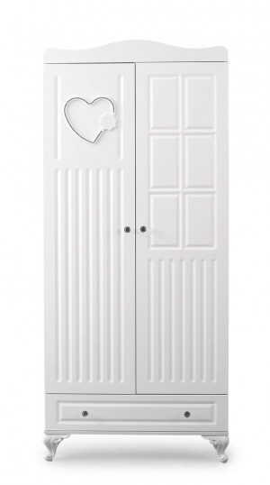 Шкаф Lovely Baby Kalp 2-х дверный белый
