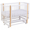 Кроватка Polini kids Simple 350 120*60 с маятником (закругленный) белый-натуральный