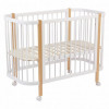 Кроватка Polini kids Simple 350 120*60 с маятником (закругленный) белый-натуральный