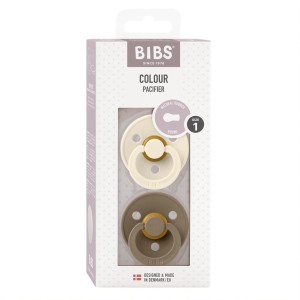 Набор пустышек латексных BIBS Colour, 2 шт.: Ivory/Dark Oak, 6+ мес.