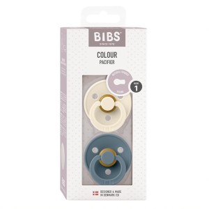 Набор пустышек латексных BIBS Colour, 2 шт.: Ivory/Petrol, 6+ мес.