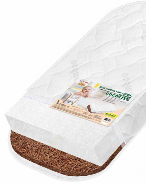 Матрас для кроватки 125*70 11 см закургленый Boom Baby Cocolite Эллен белый