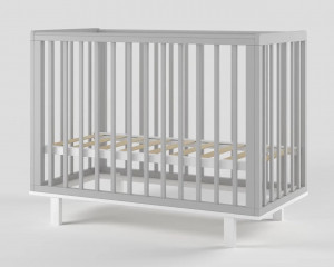Кроватка Incanto Papi 120*60 без маятника серый/белый