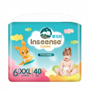Трусики-подгузники XXL (15-30 кг) Inseense Classic 40 шт (голубые) (5) - фото 1