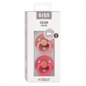 Набор пустышек латексных BIBS Colour, 2 шт. - Dusty Pink/Coral, 0+ мес.